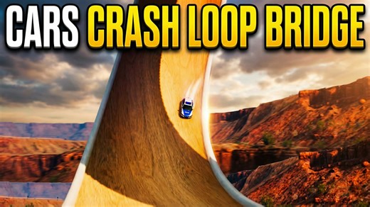Loop bridge showdown: Giant and small cars clash