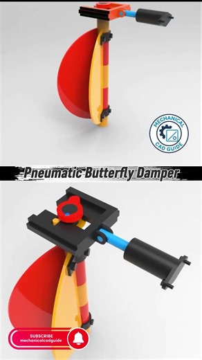 Pneumatic Butterfly Damper #automobile #engineblock #engineering #foryou #machine#cncsoftware #viral