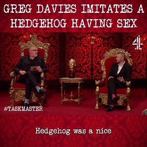 Check out this EXCLUSIVE outtake from series 11 where Greg pushes his impressions to the limit. Probably a good thing this didn't make the final cut... 🦔 | Taskmaster