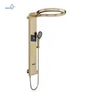 [Hot Item] Luxury Brushed Gold Shower Tower Panel - Intelligent Waterfall SPA Jet Wall System