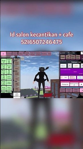 ID props Sakura School Simulator salon kecantikan + cafe