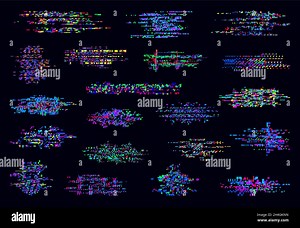 Color noise screen glitch elements. TV, VHS video, data decay and color distortion glitch effect. Abstract glitched vector spots, no signal grainy blo Stock Vector Image & Art - Alamy