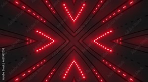 This stock motion graphic video of 4K Red Led Pattern Loop with gentle overlapping curves on seamless loop .