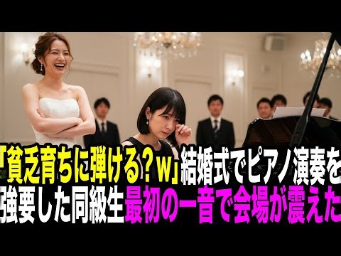 「貧乏育ちのあなたが、どんな演奏するのかしら？w」結婚式でピアノ演奏を強要したエリート音大卒で社長令嬢の同級生。最初の一音で会場が震えた