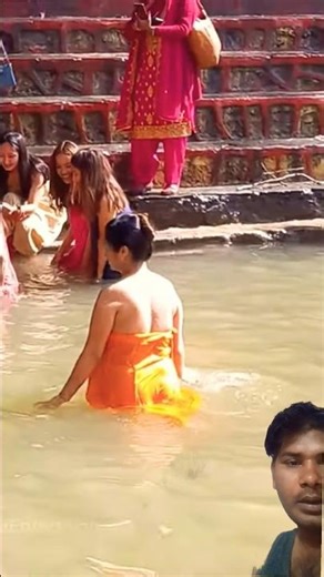 Holy bath sali nandi natural moments 🌊 #bathing #ganga #shortsfeed