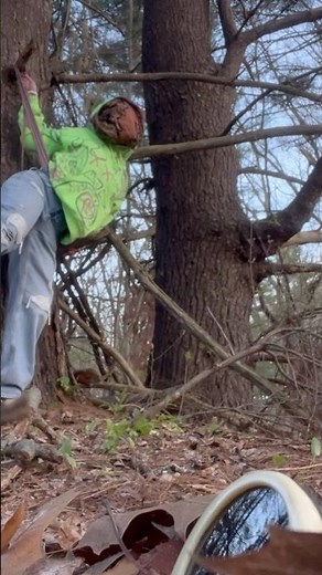 Outdoor hanging wedgie from a tree