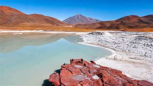 What created this strange colorful landscape?