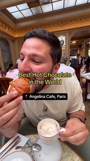 Trying the viral hot chocolate at Angelina cafe Paris