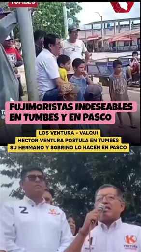NO VOTAR POR ESTOS INDESEABLES FUJIMORISTAS: Héctor Ventura postula en Tumbes y su hermano Roy Ventura lo hace en Pasco, así también lo hace su sobrino en Pasco. Para estos fujimoristas la política es un negocio, estos viven y disfrutan con la plata de todos siendo congresistas. Por eso dile NO a estás mafias familiares. #FujimoristasNuncaMas #FujimoriNuncaMas #PorEstosNO