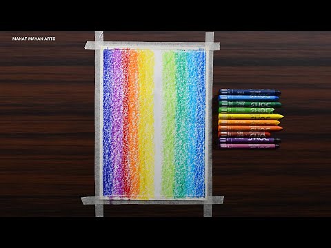 Autumn Scenery Drawing with Wax Crayons For Beginners - Step by Step #185