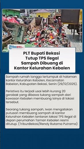 Protes TPS Liar Ditutup Oleh Plt Bupati Bekasi, Puluhan Gerobak Sampah Geruduk Kantor Kelurahan Keba