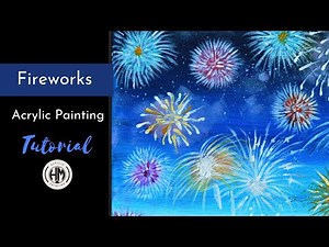 How to Paint Fireworks | Acrylic Painting ( Easy) #20 | Satisfying ASMR