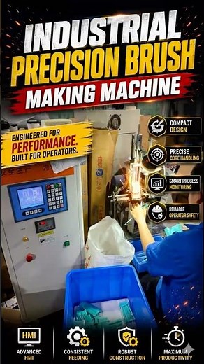 See the Advanced Precision Brush Making Machine in Action | HMI + Safety Features