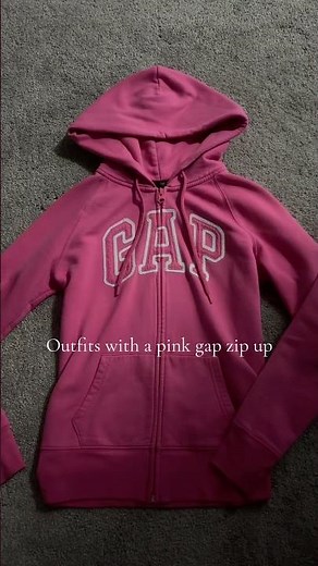 outfits with a pink gap zip up
