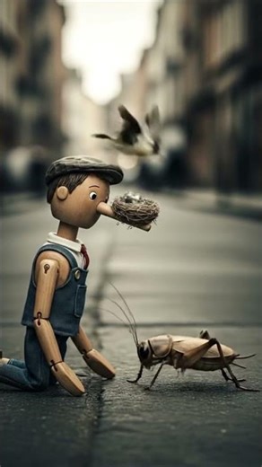 The puppet and the cricket #puppets #birds #storytime