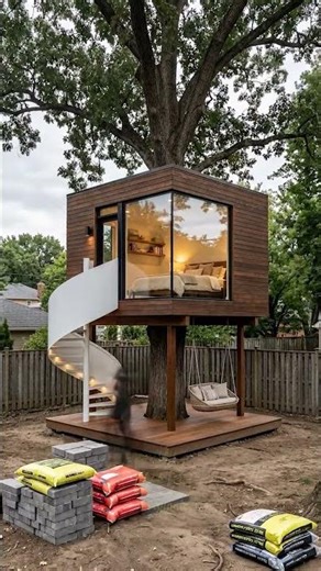 Transforming a single tree into a luxury elevated living space