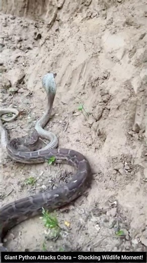 Giant Python Attacks Cobra – Shocking Wildlife Moment! #snake #wildliferescue