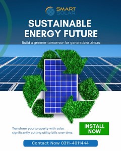 Let’s build a sustainable energy future together! ☀️ Switch to Smart Solar and enjoy: ✅ Lower electricity bills ✅ Clean & renewable energy ✅ Long-term savings ✅ Eco-friendly lifestyle 🌿 Your greener tomorrow starts today! 📞 Contact Now: 0311-4011444 🌞 Install Now & power your home with the sun! Hashtags: #SmartSolar #SustainableEnergy #GoSolar #CleanEnergy #RenewableFuture #SolarPower #SolarPanels #GreenEnergy #EcoFriendly #SolarPakistan #SmartChoice #SaveElectricity #HybridSolar #NetMetering