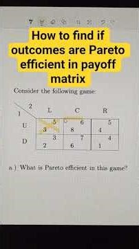 How to find if outcomes are Pareto efficient in payoff matrix #gametheory