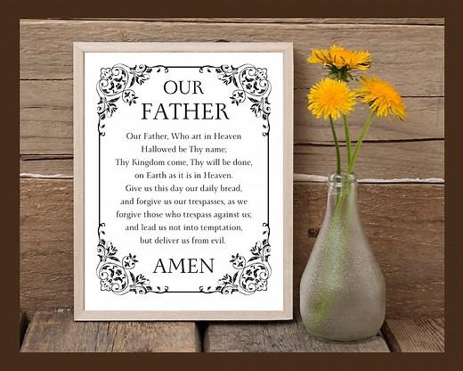 Our Father Prayer, Instant Download, the Lord’s Prayer Printable, Catholic Prayers, Religious Home Decor - Etsy