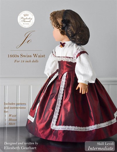 PDF Sewing Pattern 1860s Swiss Waist Blouse Skirt for 18 Inch Dolls Jo - Etsy