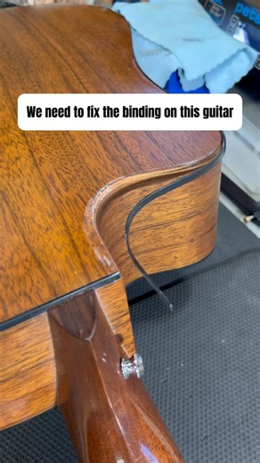 This cutomer had tried to fix their guitar with scotch tape! #guitar #guitarrepair #guitartech #acousticguitar #workingwednesday | The Acoustic Shoppe