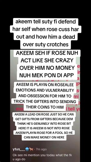 AKEEM IS THE BIGGEST ROMANCE SCAMMER IN HISTORY rosealee how much proof u want akeem tell suty everything di man only using you to make money the series fake in his eyes but him lead u on to believe its real because it brings him money #rosealee #akeem #fy #4upage #suty