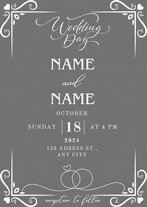 Elegant Vintage Wedding Invitation Template - Customizable Digital Download - Etsy