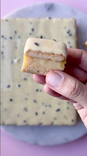 This no-bake vanilla slice starts with Scotch Finger biscuits