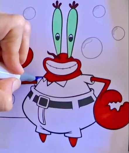 🧽🩵SpongeBob SquarePants Coloring | Mr Krabs #shorts #coloring #spongebob
