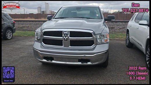 2022 Ram 1500 Classic 5.7 HEMI 32K Miles Apple/Android app QR code for pre-qualification from Cap One Call Dan @ 701.527.8874 www.veracitymotors.com | Veracity Motors | Facebook