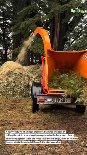 Powerful Wood Chipper Turning Logs into Chips in Seconds!