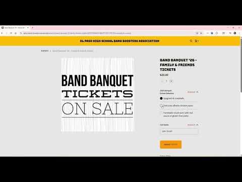 EPHS Band Banquet 2026 - How to purchase multiple tickets