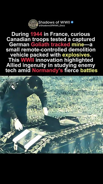 Canadians Test Captured German Goliath Mine (1944)