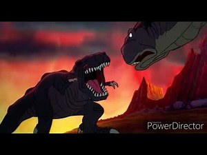the land before time sharptooth attacks and littlefoot's mother fight
