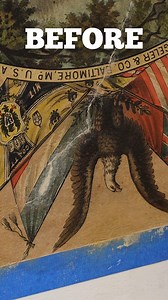 Restoring a torn antique advertisement. | Fourth Cone Restoration