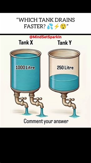 “Which Tank Drains Faster? 💧⚡ Think Before You Answer!”