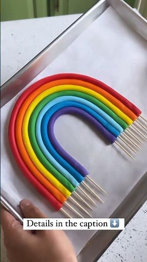 Fondant rainbow topper tutorial step by step #trending #shorts #viral #feed #cakedecorating #cake