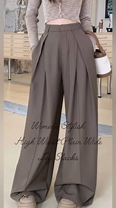 Women's Stylish High Waist Plain Wide Leg Slacks Easy ✂✂ Cutting #reelsviralシ #reelschallenge #diy #fashion #sewing | KS Fashion Hub
