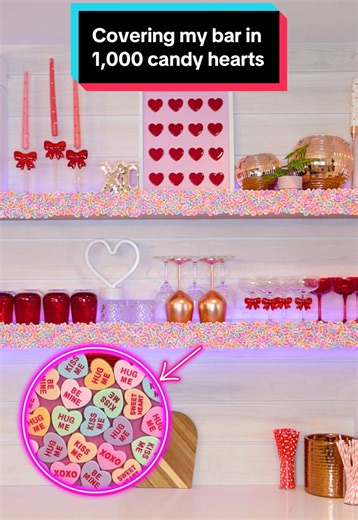 Decorating with 1,000 Candy Hearts for Valentine's Day