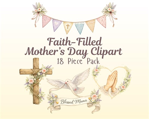 Faith Filled Mothers Day Clipart PNG Bundle, Christian Mom Floral Cross Scripture Art, Church Bulletin Graphics, Bible Verse Mom - Etsy