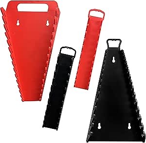 STXDY 4Pcs Magnetic Wrench Organizer, Wall Mounted Magnetic Tool Organizer, Handheld Magnetic Wrench Holder SAE & Metric for Workshop