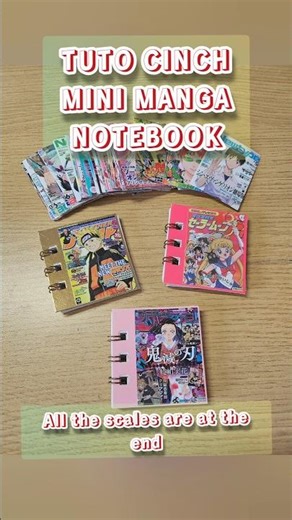 easy minibook with the cinch ! #tutorial #diy #craft #manga #notebook #anime #mini #shorts