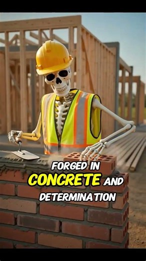 “Skeleton Construction Worker Thinks He’s the Boss 😂🔨 #skeleton #workerskeleton