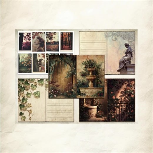 Autumn Junk Journal Kit Vintage Fall Printable Ephemera Pages Scrapbook Paper Set Cottagecore Victorian Stationery Digital Download Craft - Etsy