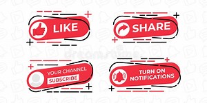 Like, Share, Comment, Subscribe and Share Icon Button Vector Illustration. Set of Social Media Button or Icon Vector Illustration Editorial Photography - Illustration of design, media: 190230382