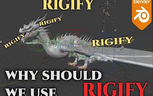 iBlender中文版插件 Blender 3d Human Meta Rig Rigify 我应该使用 Rigify 插件如何使用 r 教程Blender插件