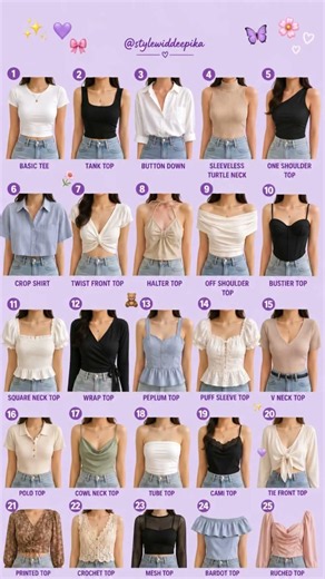 25 Types of Tops Every Woman Should Know | Cute & Trendy Top Style Guide ✨ #shorts #ytshorts