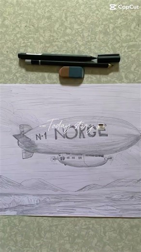 Traditional pencil airship art nobody asked for #ArtProcess #Shorts