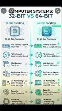 differences between 32-bit vs 64-bit processors